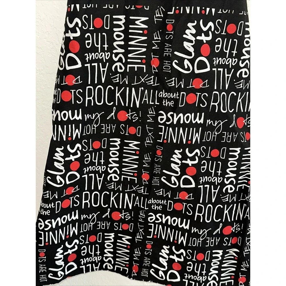Disney Minnie Mouse Apron Rockin All The Dots Black‎ Red Graphic Kitchen New